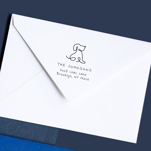 Cute Doodle Dog Custom Handwritten Return Address Rubberstempel