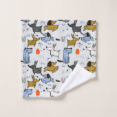 Cute Doodle Dog Patroon Bad Handdoek (Wasdoekje)