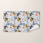 Cute Doodle Dog Patroon Bad Handdoek (Handdoek)