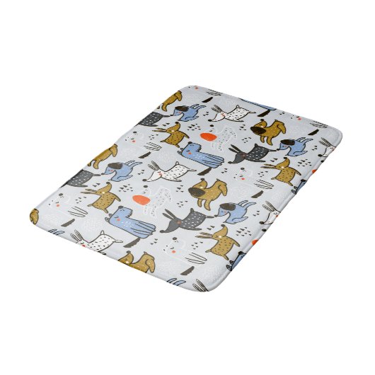 Cute Doodle Dog Patroon Badmat (Gekanteld)