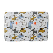 Cute Doodle Dog Patroon Badmat (Voorkant)