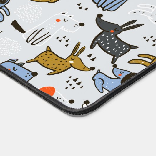 Cute Doodle Dog Patroon Bureaumat (Hoek)