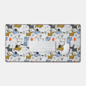 Cute Doodle Dog Patroon Bureaumat (Keyboard & Muis)