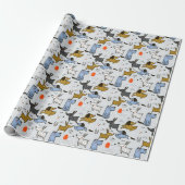 Cute Doodle Dog Patroon Cadeaupapier (Uitgerold)