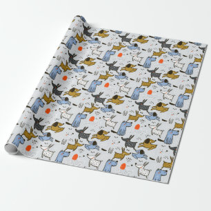 Cute Doodle Dog Patroon Cadeaupapier
