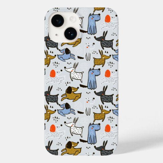 Cute Doodle Dog Patroon Case-Mate iPhone Case (Achterkant)
