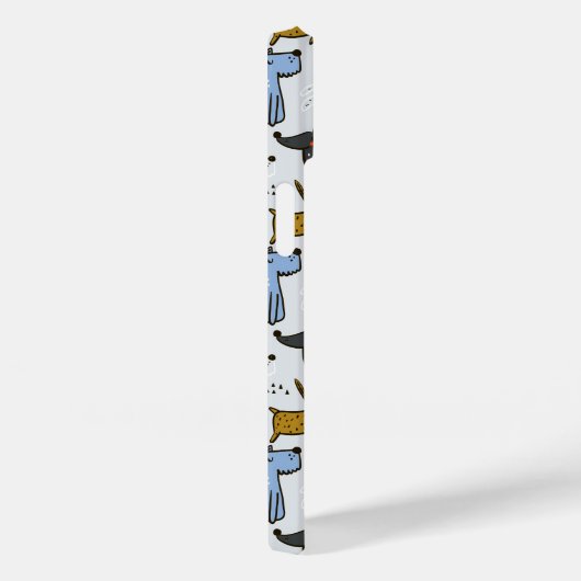 Cute Doodle Dog Patroon Case-Mate iPhone Case (Achterkant / Rechts)