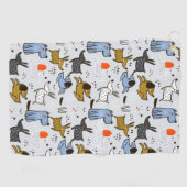 Cute Doodle Dog Patroon Golfhanddoek (Horizontaal)