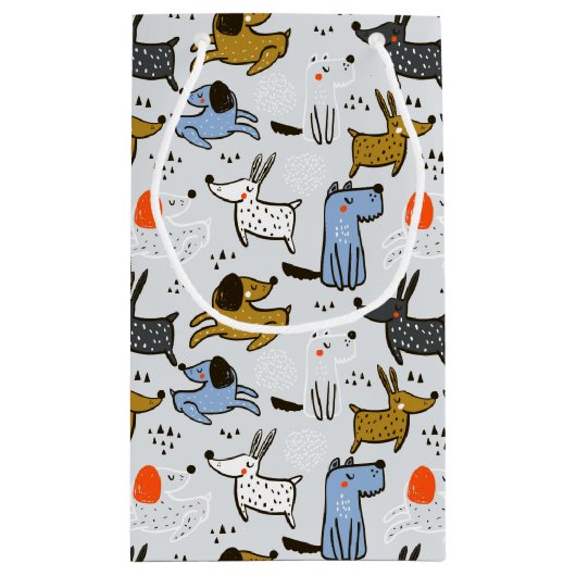 Cute Doodle Dog Patroon Klein Cadeauzakje (Achterkant)