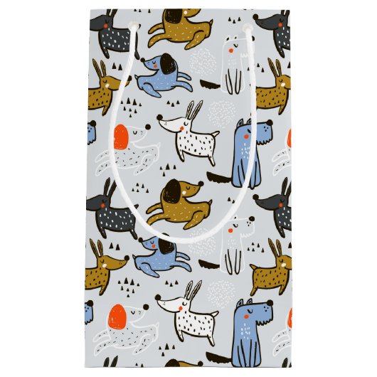 Cute Doodle Dog Patroon Klein Cadeauzakje (Voorkant)