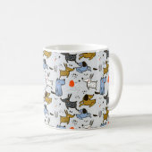 Cute Doodle Dog Patroon Koffiemok (Voorkant rechts)