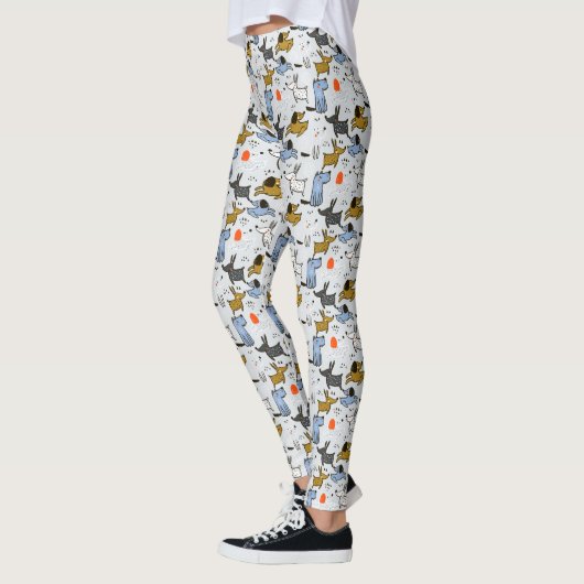 Cute Doodle Dog Patroon Leggings (Links)
