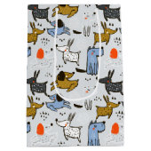 Cute Doodle Dog Patroon Medium Cadeauzakje (Achterkant)