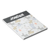 Cute Doodle Dog Patroon Notitieblok (Schuin)