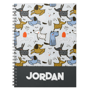 Cute Doodle Dog Patroon Notitieboek