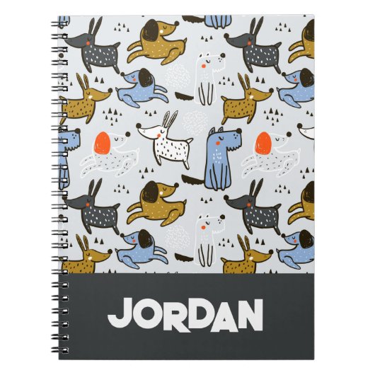 Cute Doodle Dog Patroon Notitieboek (Voorkant)