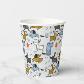 Cute Doodle Dog Patroon Papieren Bekers (Achterkant)