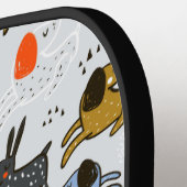 Cute Doodle Dog Patroon Pickleball Paddle (Links Detail)