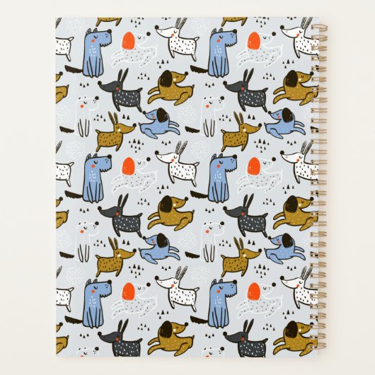 Cute Doodle Dog Patroon Planner (Achterkant)
