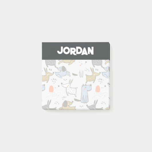 Cute Doodle Dog Patroon Post-it® Notes (Voorkant)