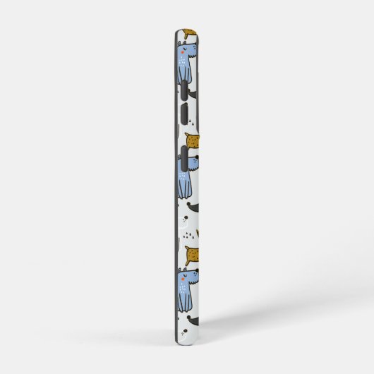 Cute Doodle Dog Patroon Samsung Galaxy Hoesje (Rechterkant)