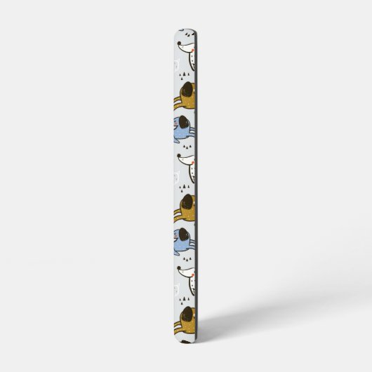 Cute Doodle Dog Patroon Samsung Galaxy Hoesje (Linkerkant)