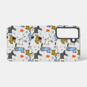 Cute Doodle Dog Patroon Samsung Galaxy Hoesje (Achterkant horizontaal)