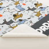Cute Doodle Dog Patroon Sherpa Deken (3/4)
