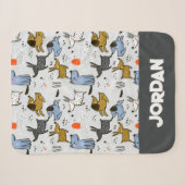 Cute Doodle Dog Patroon Sherpa Deken (Voorkant (horizontaal))