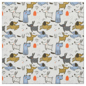 Cute Doodle Dog Patroon Stof (Swatch)