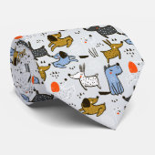 Cute Doodle Dog Patroon Stropdas (Opgerold)