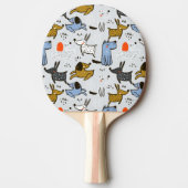 Cute Doodle Dog Patroon Tafeltennisbatje (Voorkant)
