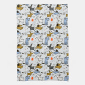 Cute Doodle Dog Patroon Theedoek (Verticaal)