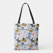 Cute Doodle Dog Patroon Tote Bag (Achterkant)