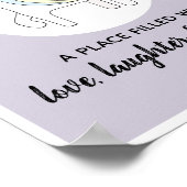 Cute Doodle Eenhoorn Meisjesnaam Kinderkamer Poster (Hoek)