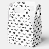 Cute Doodle Eyelash Patroon Bedankdoosjes (Geopend)