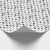 Cute Doodle Eyelash Patroon Cadeaupapier (Hoek)