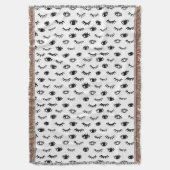 Cute Doodle Eyelash Patroon Deken (Voorkant Verticaal)