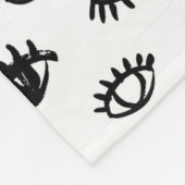Cute Doodle Eyelash Patroon Fleece Deken (Hoek)
