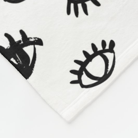 Cute Doodle Eyelash Patroon Fleece Deken (Hoek)