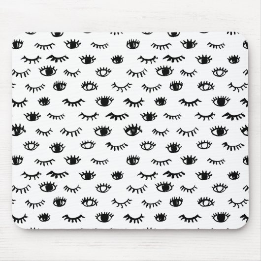 Cute Doodle Eyelash Patroon Muismat (Voorkant)
