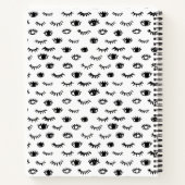 Cute Doodle Eyelash Patroon Notitieboek (Achterkant)