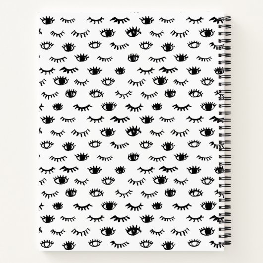 Cute Doodle Eyelash Patroon Notitieboek (Achterkant)