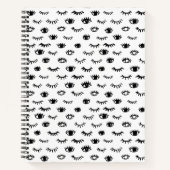 Cute Doodle Eyelash Patroon Notitieboek (Voorkant)
