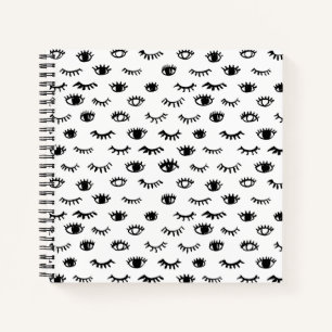 Cute Doodle Eyelash Patroon Notitieboek