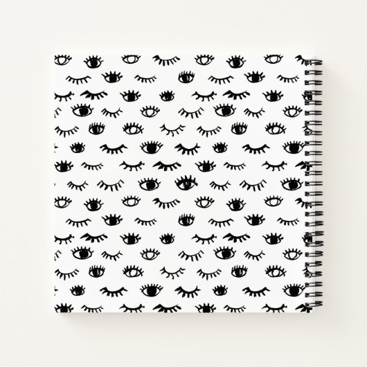 Cute Doodle Eyelash Patroon Notitieboek (Achterkant)
