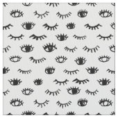 Cute Doodle Eyelash Patroon Stof (Close Up)