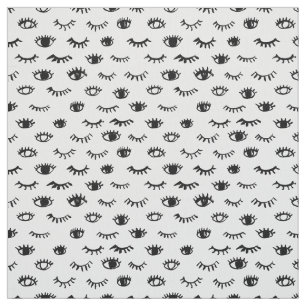 Cute Doodle Eyelash Patroon Stof