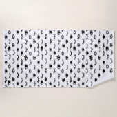 Cute Doodle Eyelash Patroon Strandlaken (Voorkant)