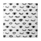Cute Doodle Eyelash Patroon Tegeltje (Voorkant)